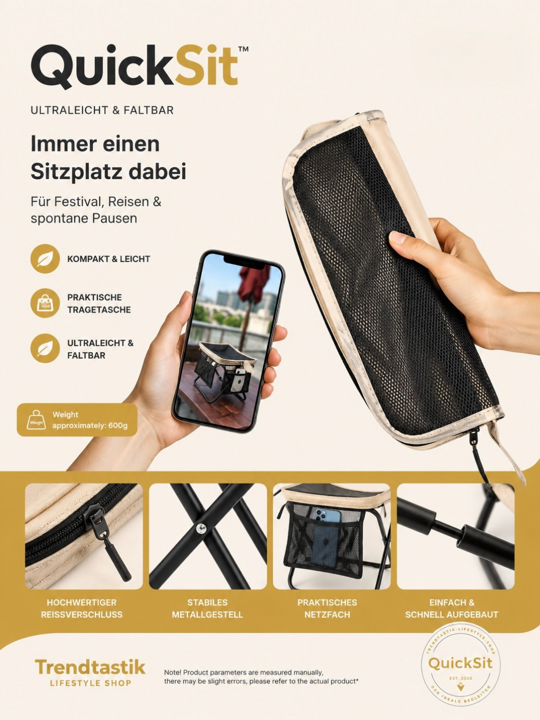 Quicksit - Faltbarer Outdoor-Stuhl