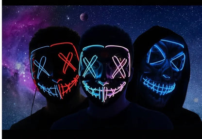 3 x LED Purge Halloween Maske mit Fernbedienung